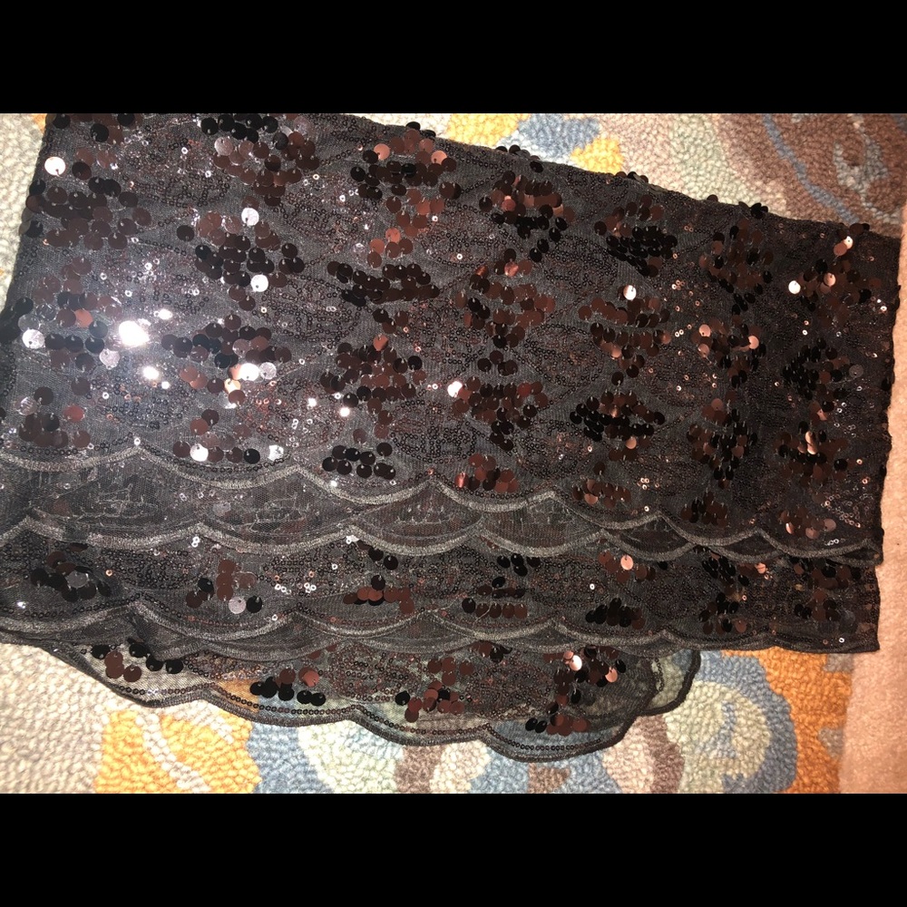 Black beaded formal scarf